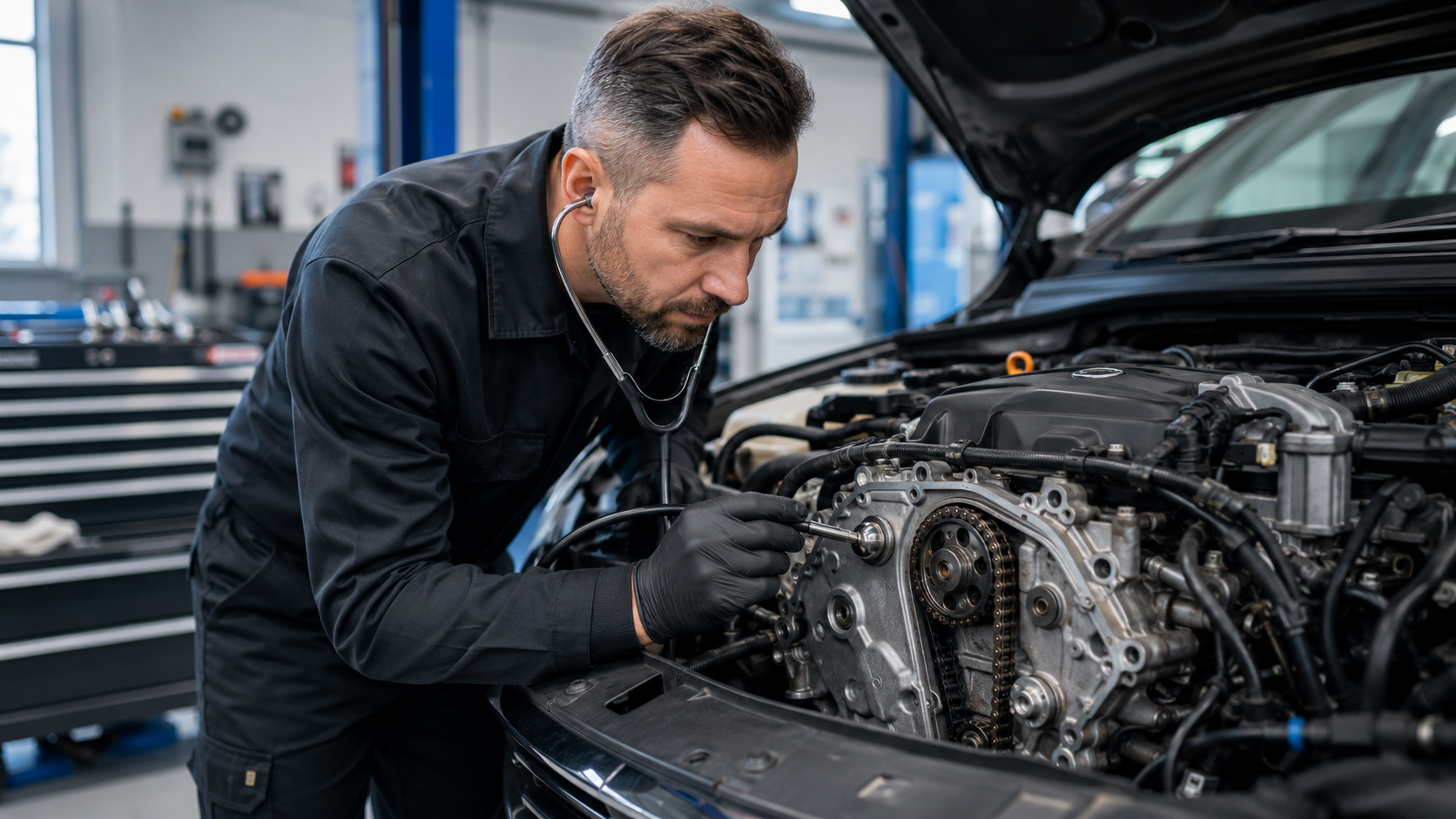 Contr&ocirc;le d&rsquo;un moteur pr&eacute;sentant un bruit de cha&icirc;ne de distribution