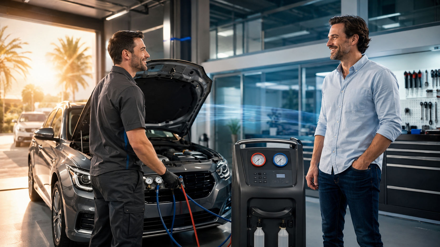 Diagnostic d&rsquo;un circuit de climatisation automobile avec une station professionnelle &agrave; Carcassonne